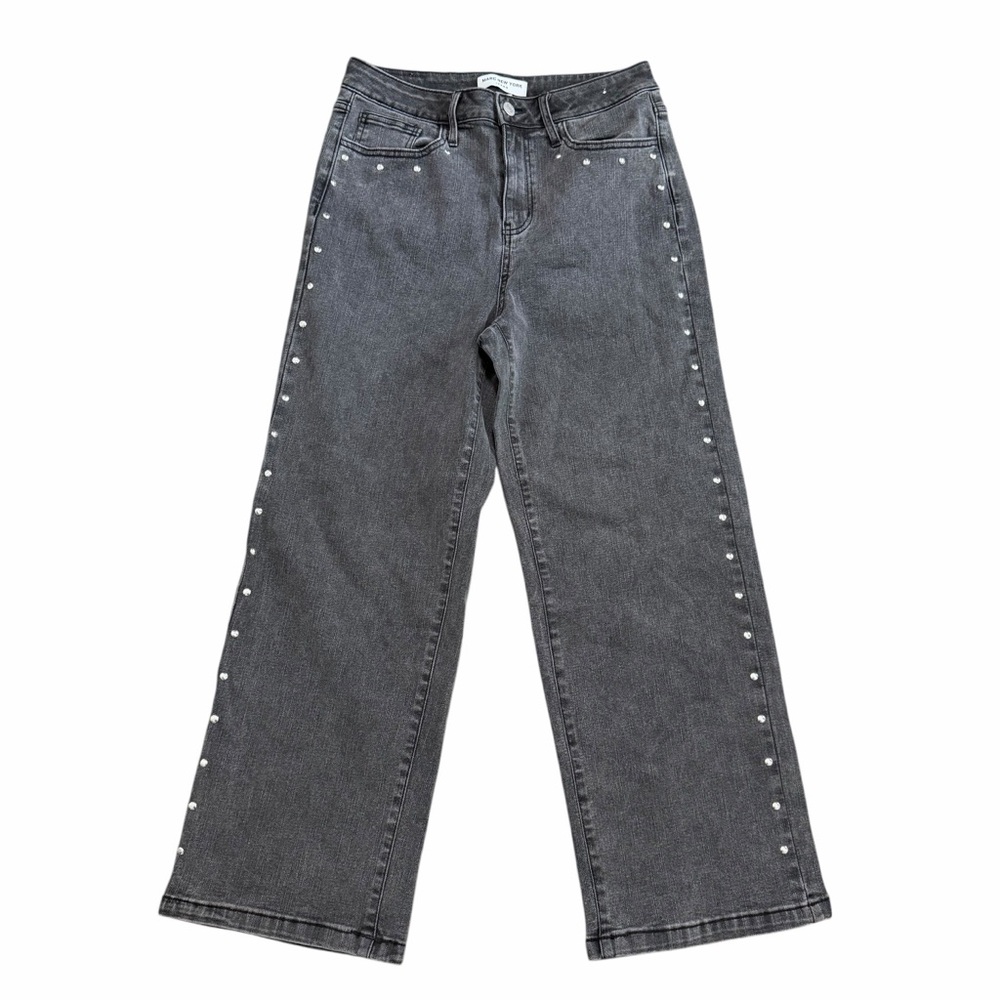 Marc New York High Rise Wide Leg Studded Jeans | Faded Black‎ | Size 10